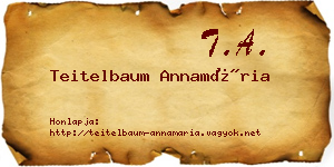 Teitelbaum Annamária névjegykártya